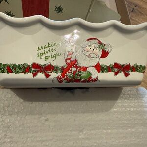 Fitz & Floyd mini loaf pan with Festive Santa design.